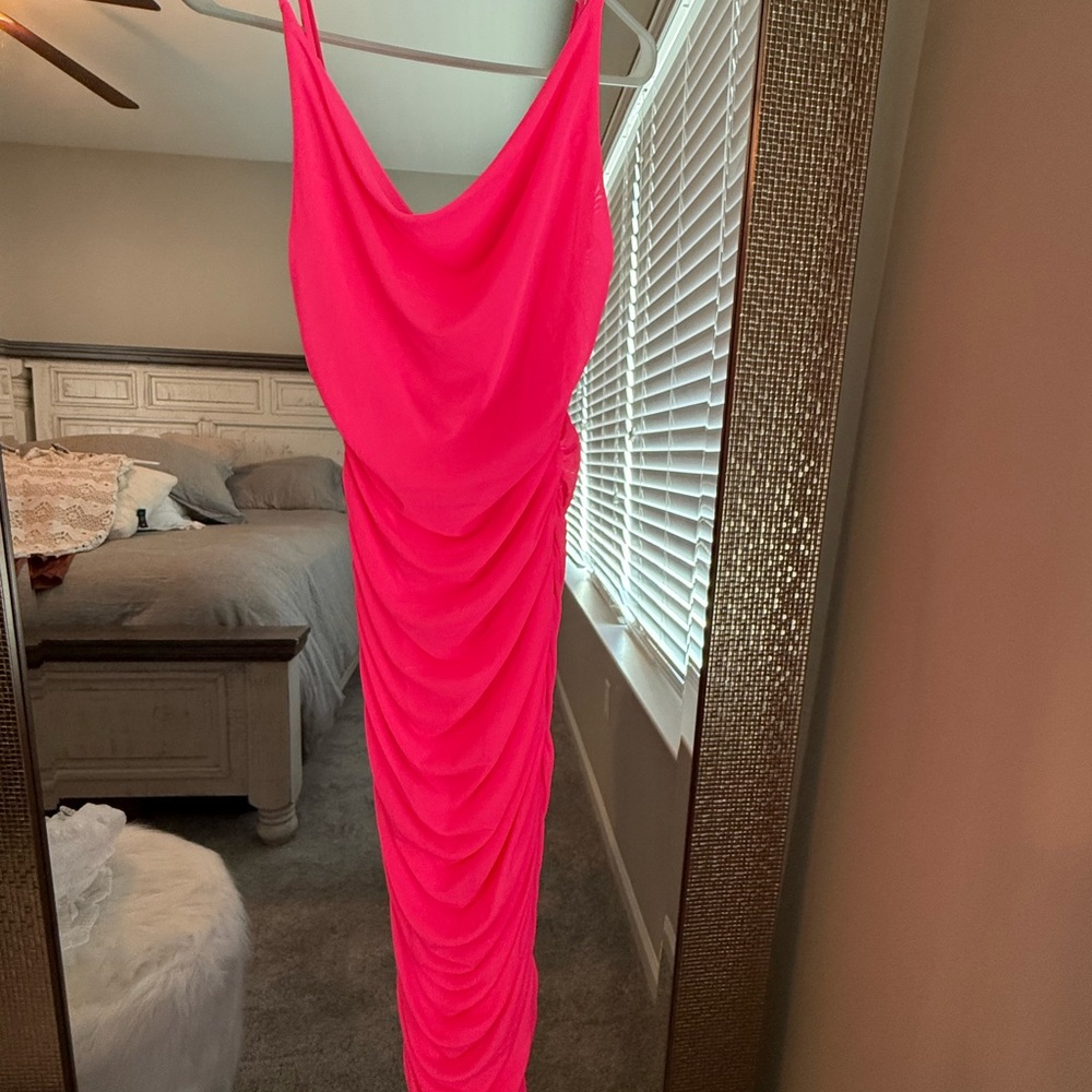 Vibrant Pink Backless Dress